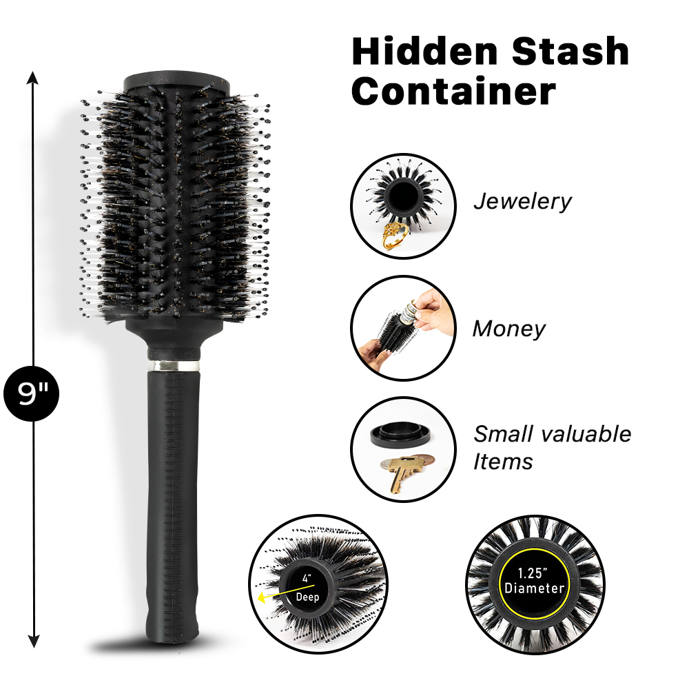 Real Hidden Inner Compartment Hair Brush Diversion Safe Stash Secret Container