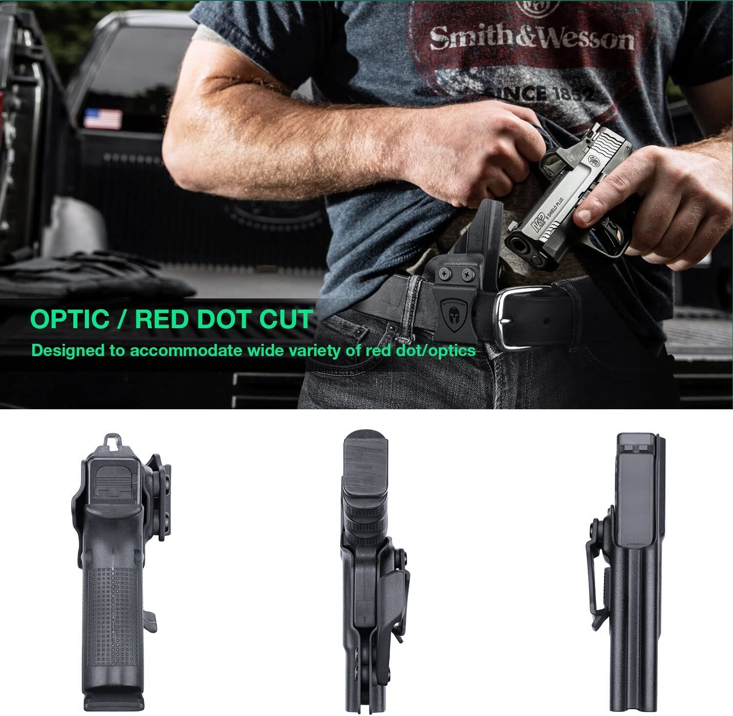 IWB Holster Optic Cut For Glock17/19/19X/26/44/45 Gen(1-5)&Glock 23/32 Gen(3-4)