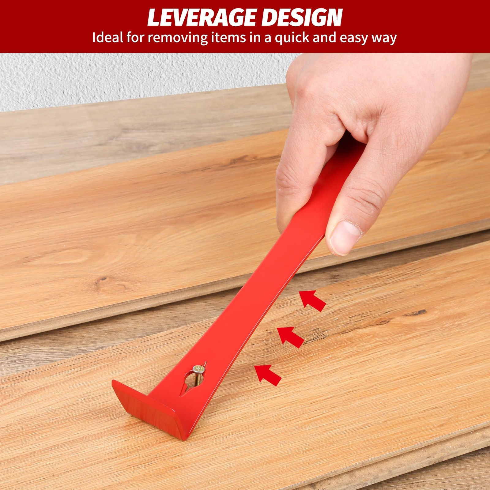 TOOLEAGUE 3Pcs Mini Flat Pry Bar Bar, Red