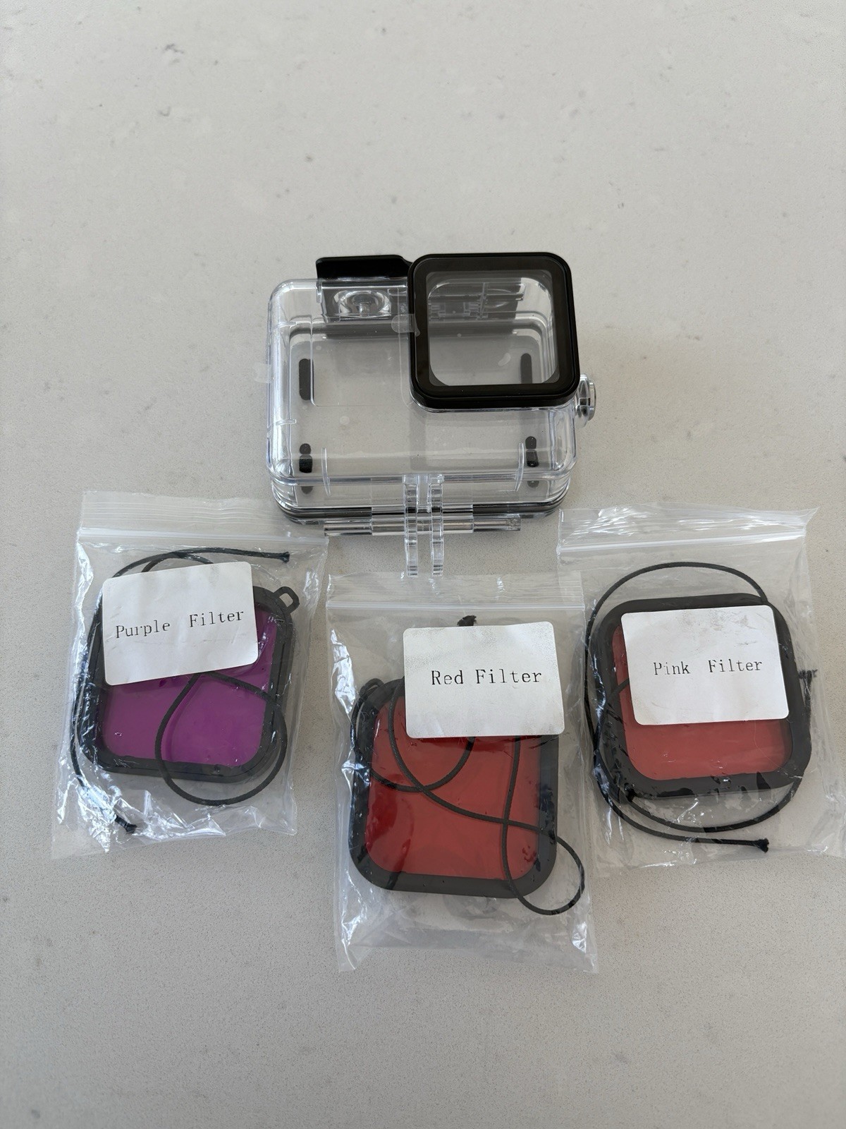 GoPro underwater Case And Purple, Red And pink Color Lens Filters