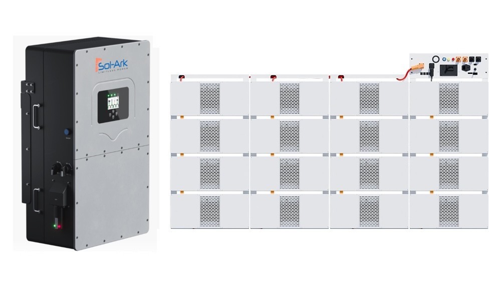 180kWh Sol-Ark 60K HV All-In-One 480V 3-Phase Hybrid Inverter and 180kWh Battery