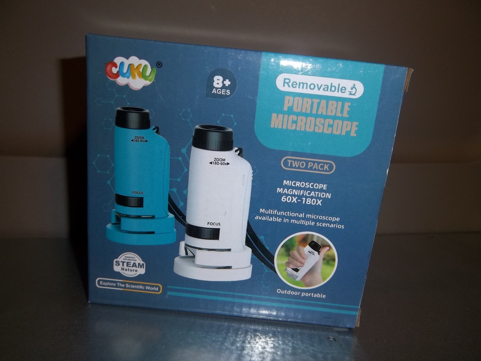 NEW CUKU Two Pack Removable Portable Microscope w/ 60X to 180X Magnification