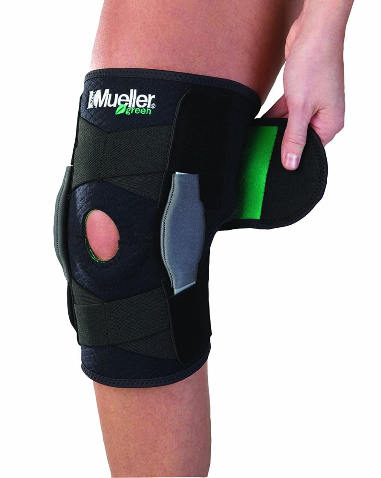 MUELLER Sports Medicine Green Self-Adjusting Hinged Knee Brace, Knee Pain Rel...