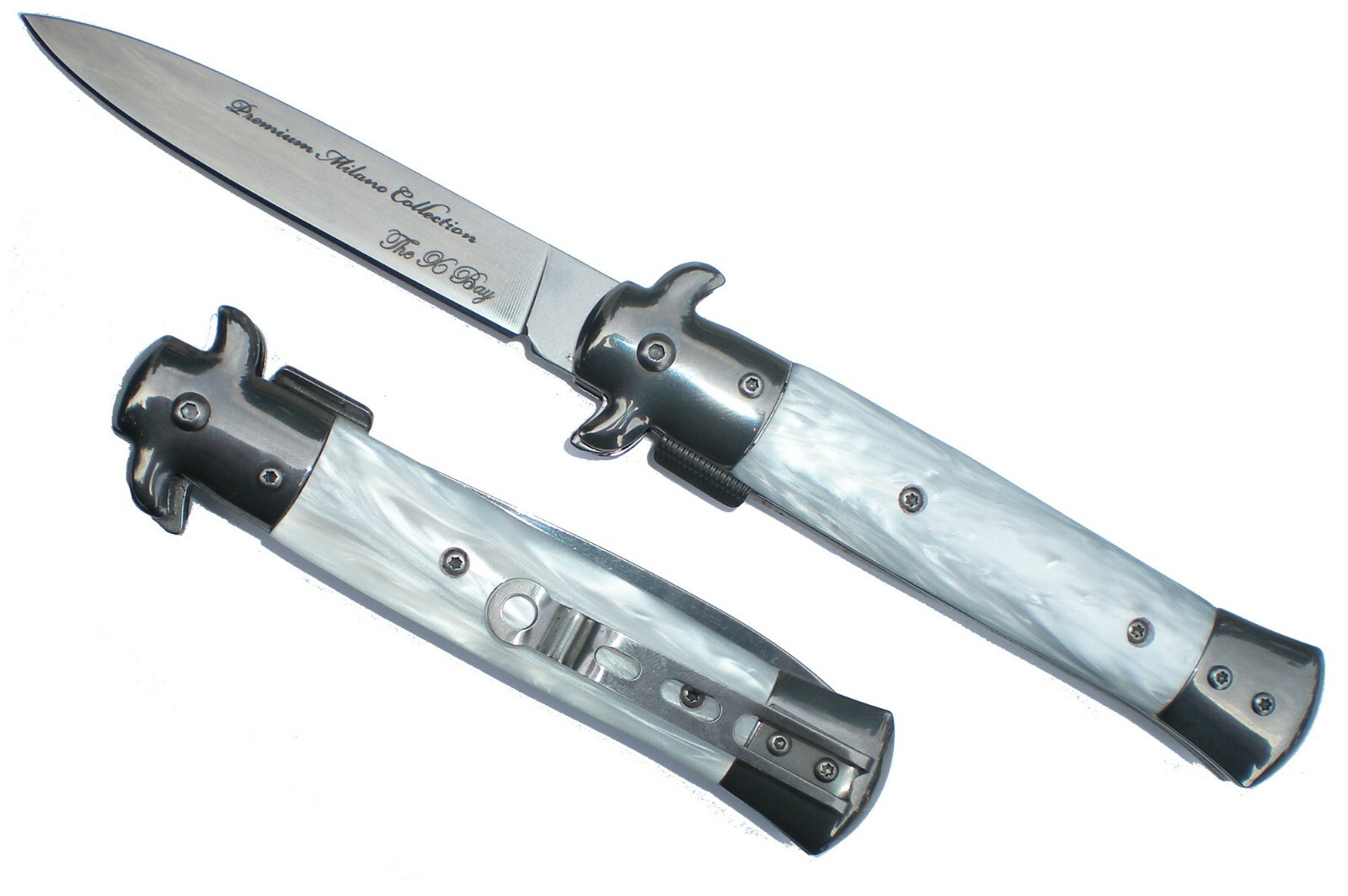 12 PACK!!*   PEARL Handle Premium Michael Corleone Assisted Open   Pocket Knife