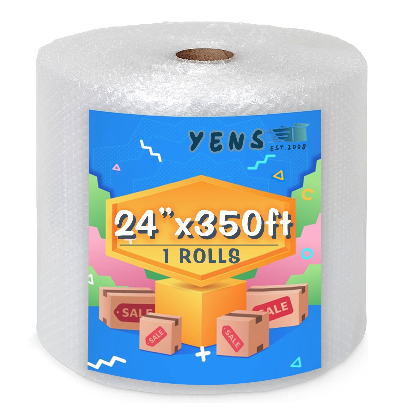 3/16"x24" Small Bubble Packaging Roll Perforated 350ft Mailing / Shipping