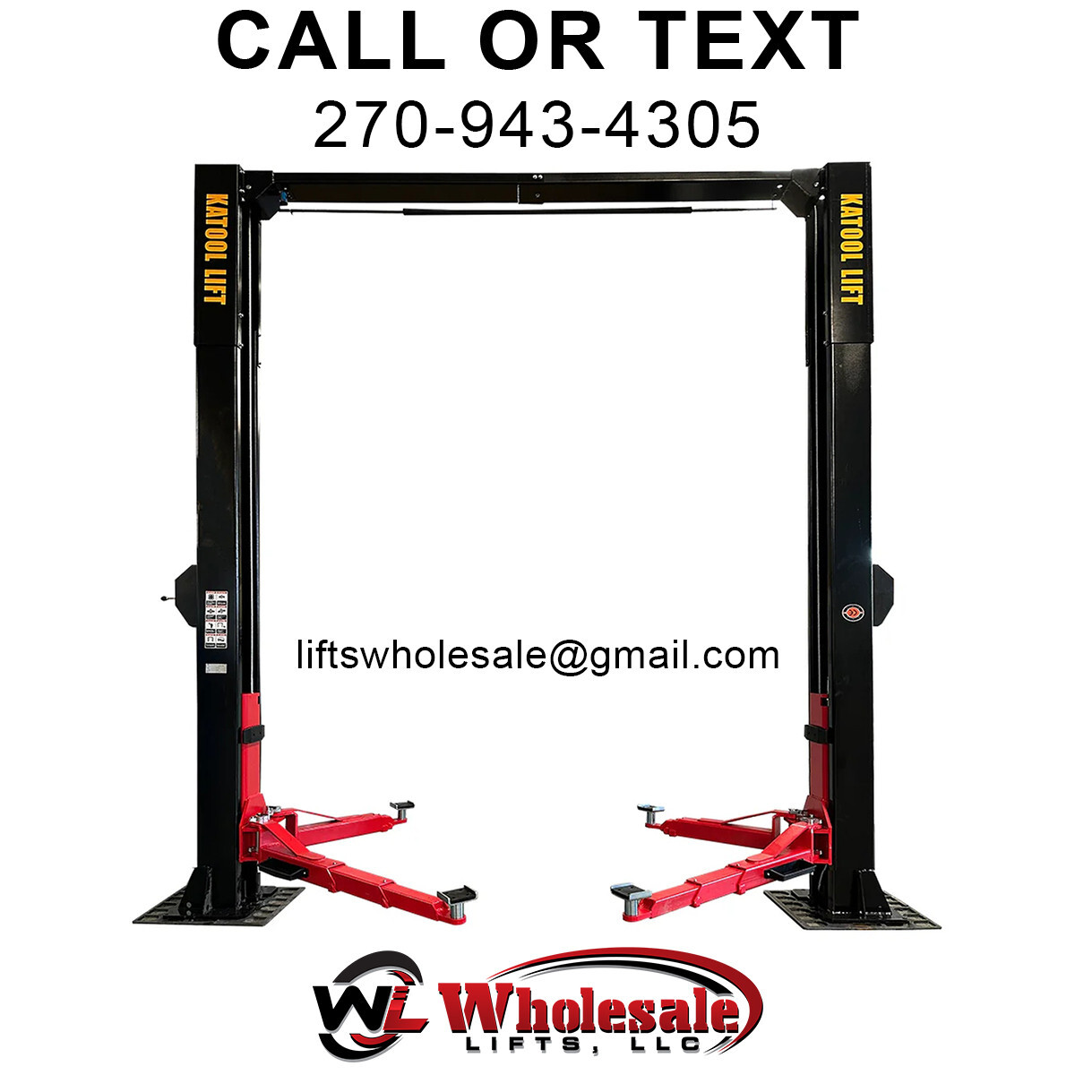 New KATOOL KT-M150D 15,000lb Symmetric Clearfloor 2-Post Lift