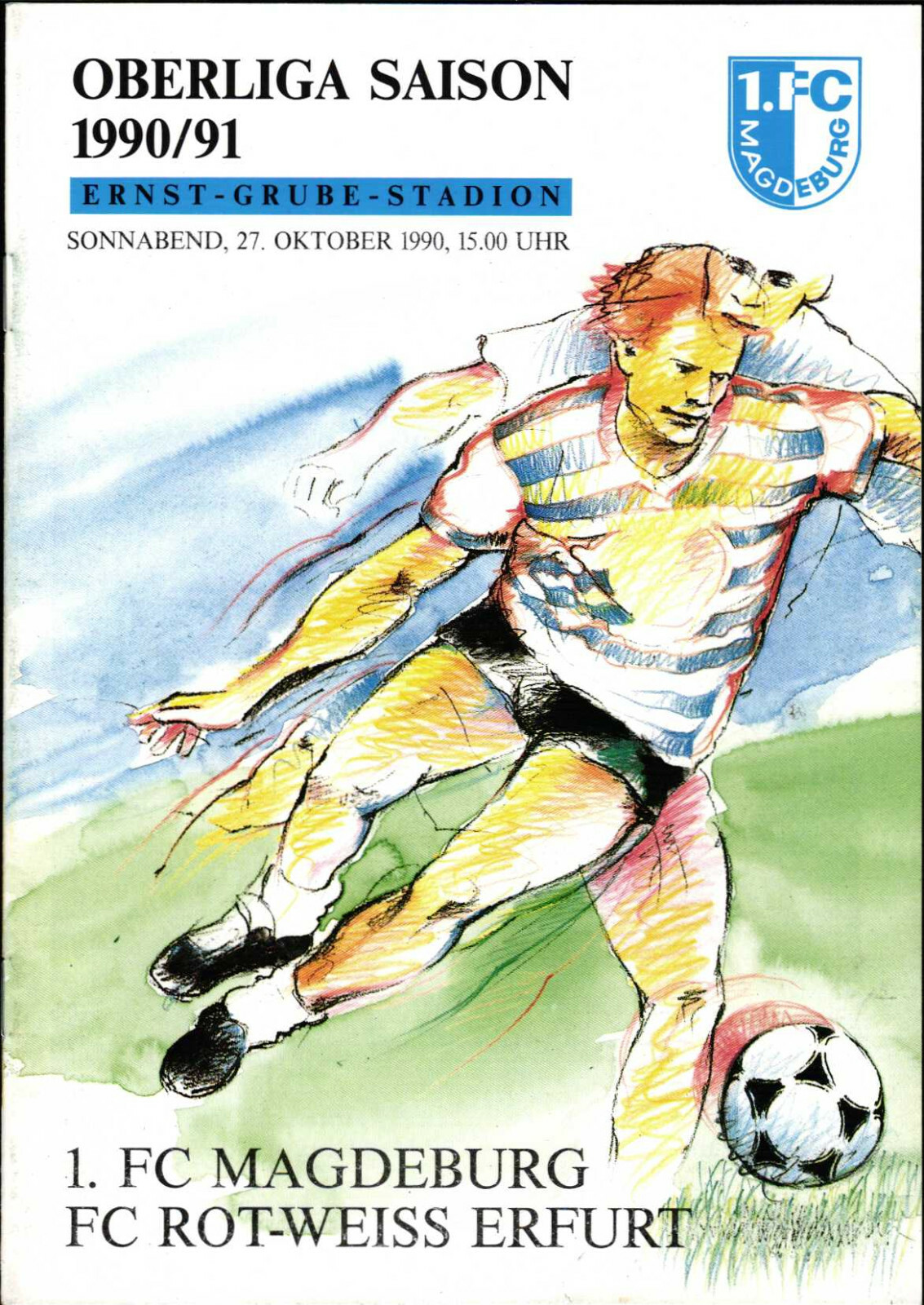 Ol 90/91 1. Fc Magdeburg - Fc Rot-Weiss Erfurt, 27.10.1990