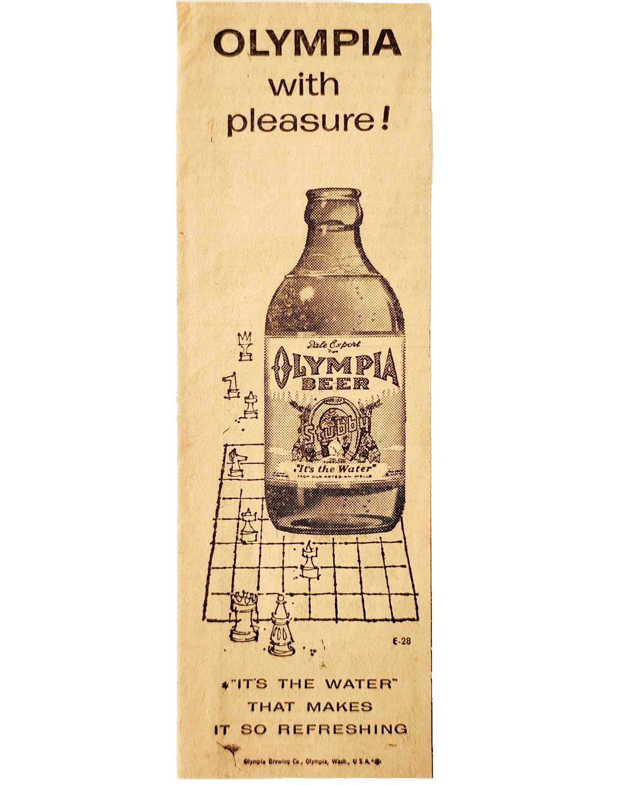 1957 Olympia Beer Advertisement Vintage Brewing Co Its The Water DWYY7B