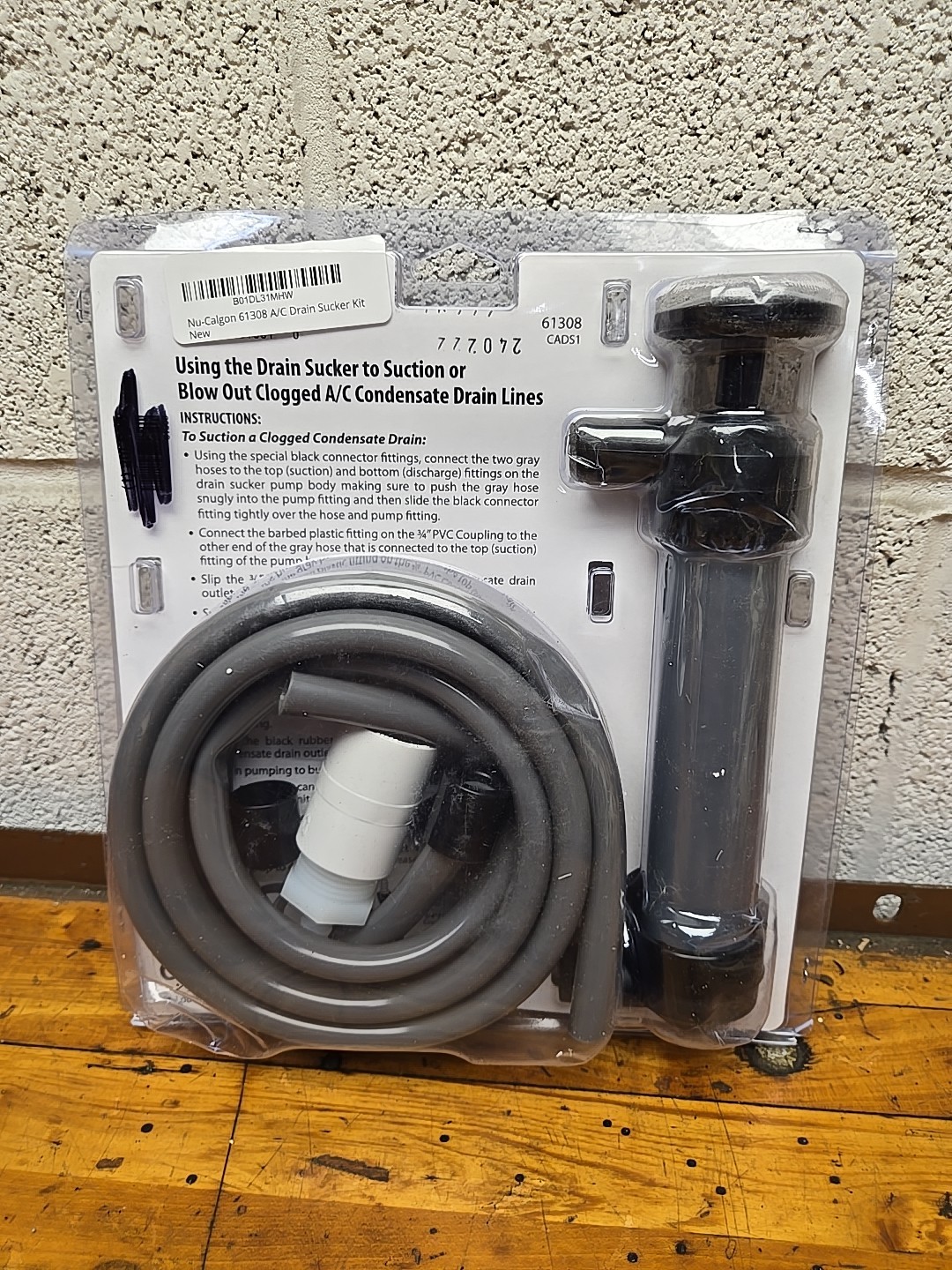 Nu-Calgon 61308 A/C Drain Sucker Kit Pump Hoses Clogs Suction