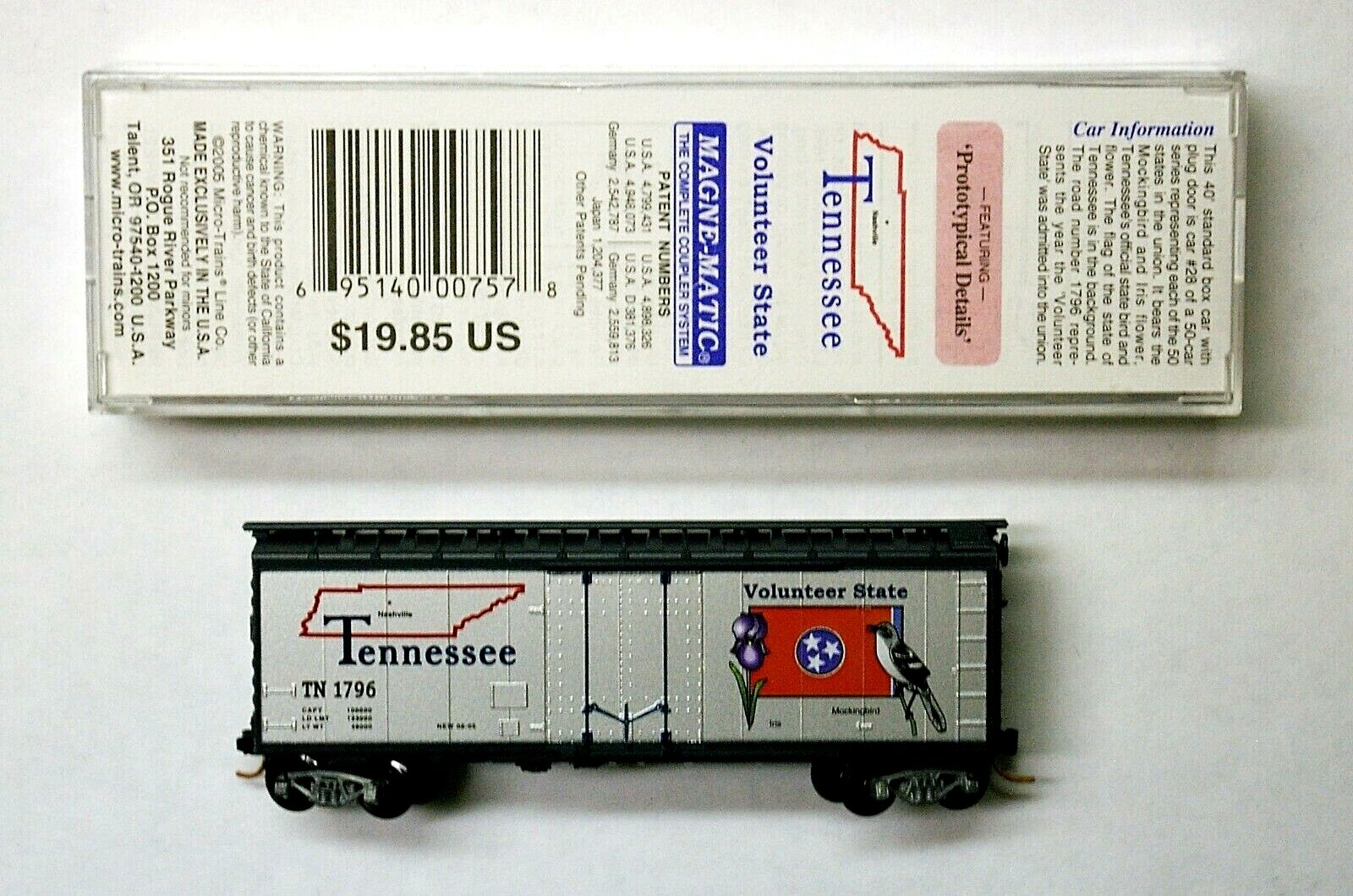MTL Micro-Trains 02100392 Tennessee TN 1796 "The Volunteer State"