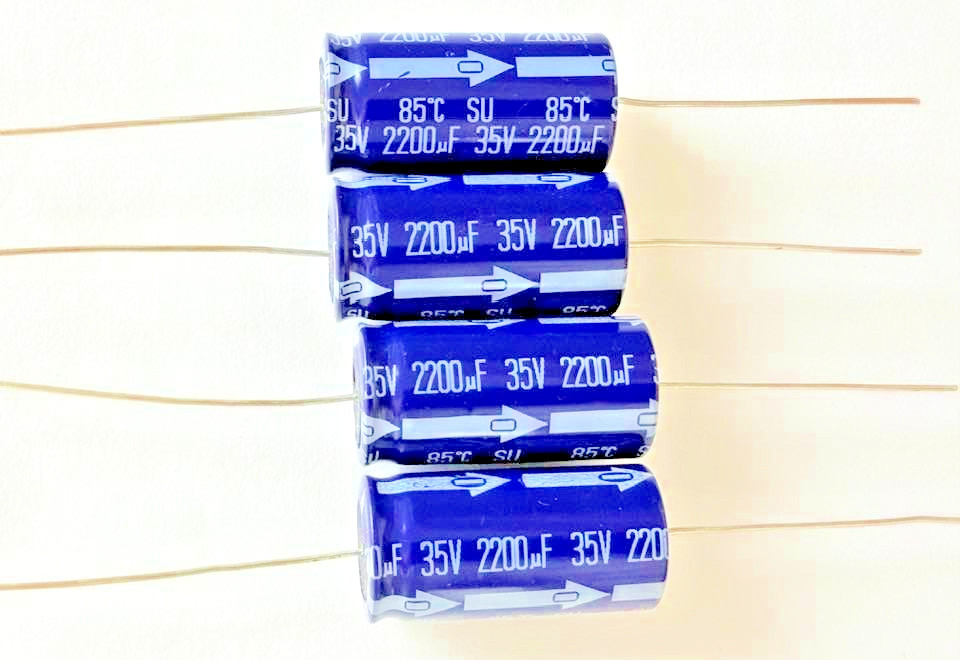 4X - 2200uF @ 35V 85° - PANASONIC ELECTROLYTIC CAP - AUDIO AMPS/FILTERING   #220