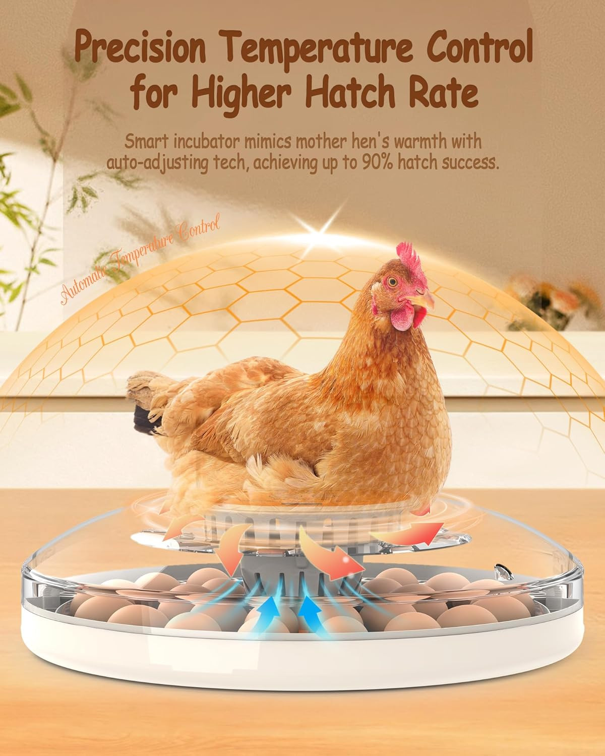 Incubator for Hatching Eggs, 30 Eggs Incubator with Automatic Egg Turning