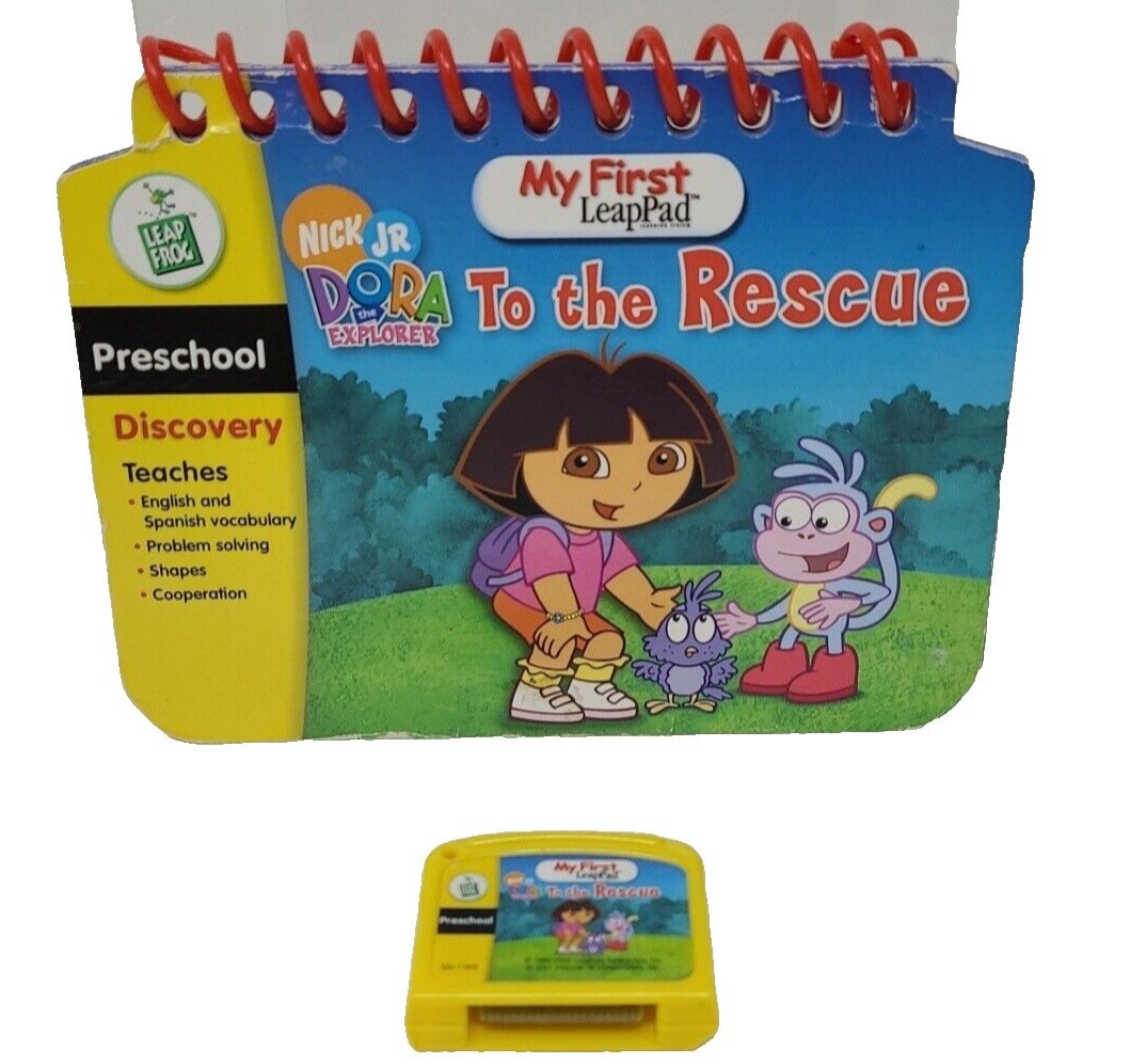 Leap Frog My First LeapPad Dora The Explorer Book + Cartridge + Link to 20 More