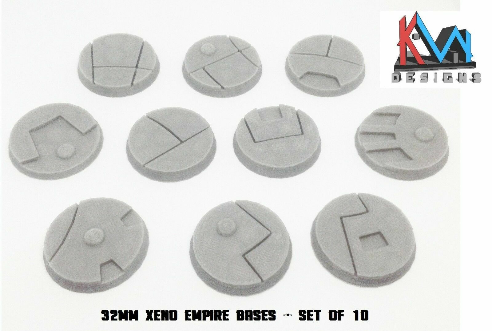 3D Printed - 32mm Sci-Fi Xeno Empire Bases - Set of (10)