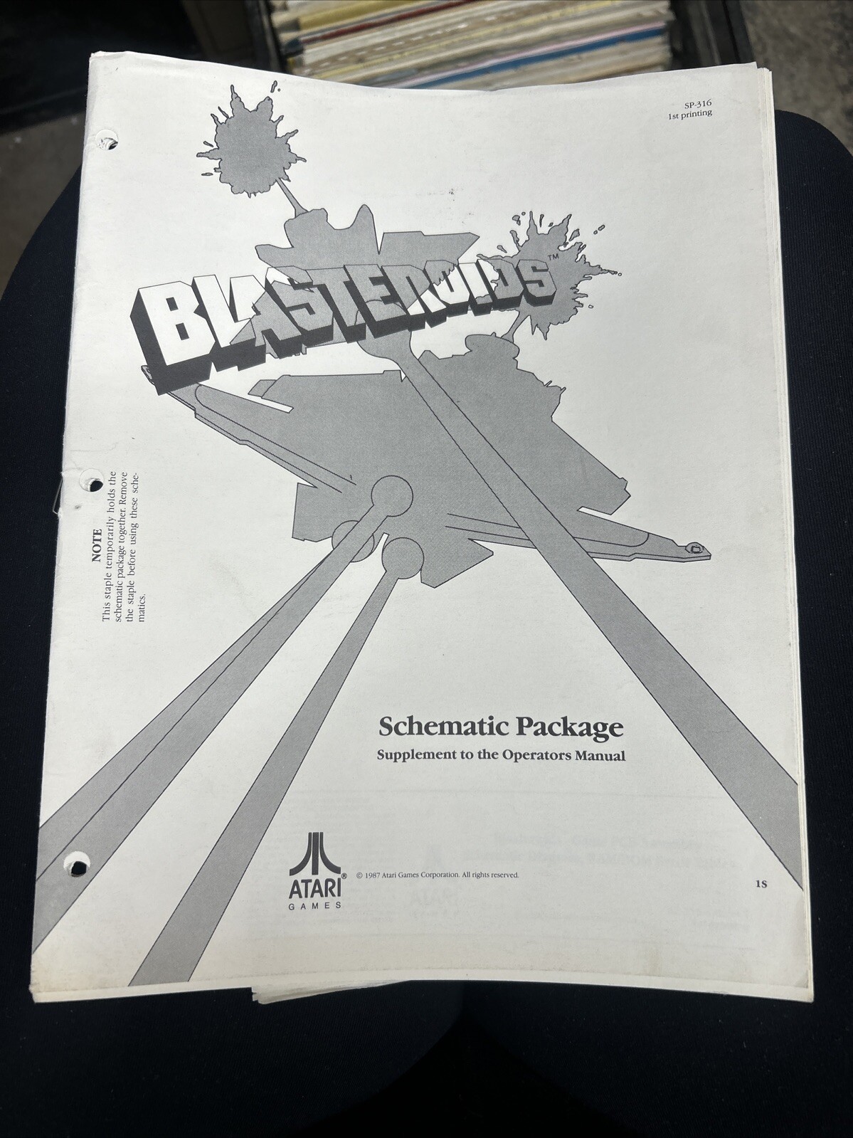 Atari BLASTEROIDS Arcade Supplement Schematic Package Manual- good used original