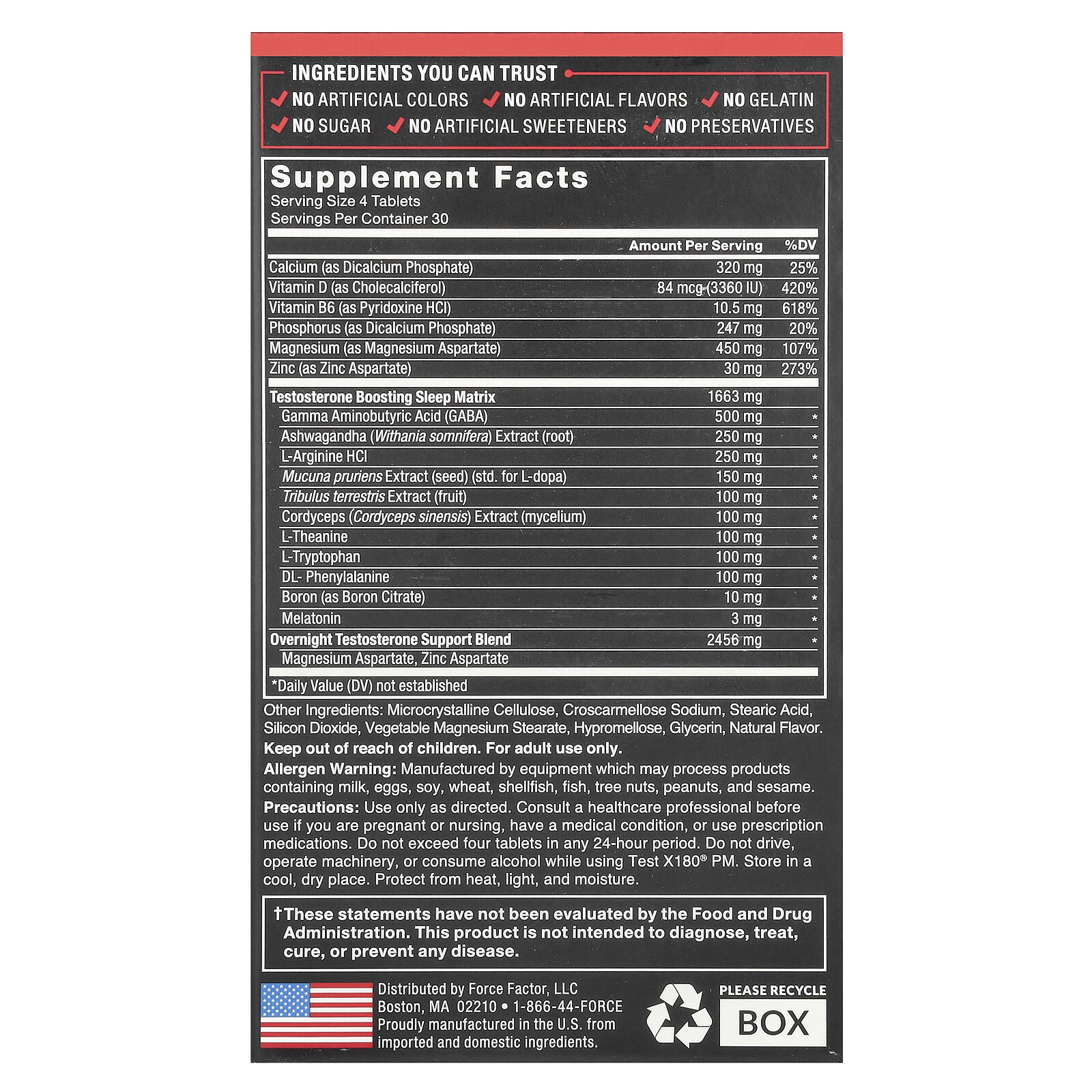 Test X180® PM, 120 Tablets