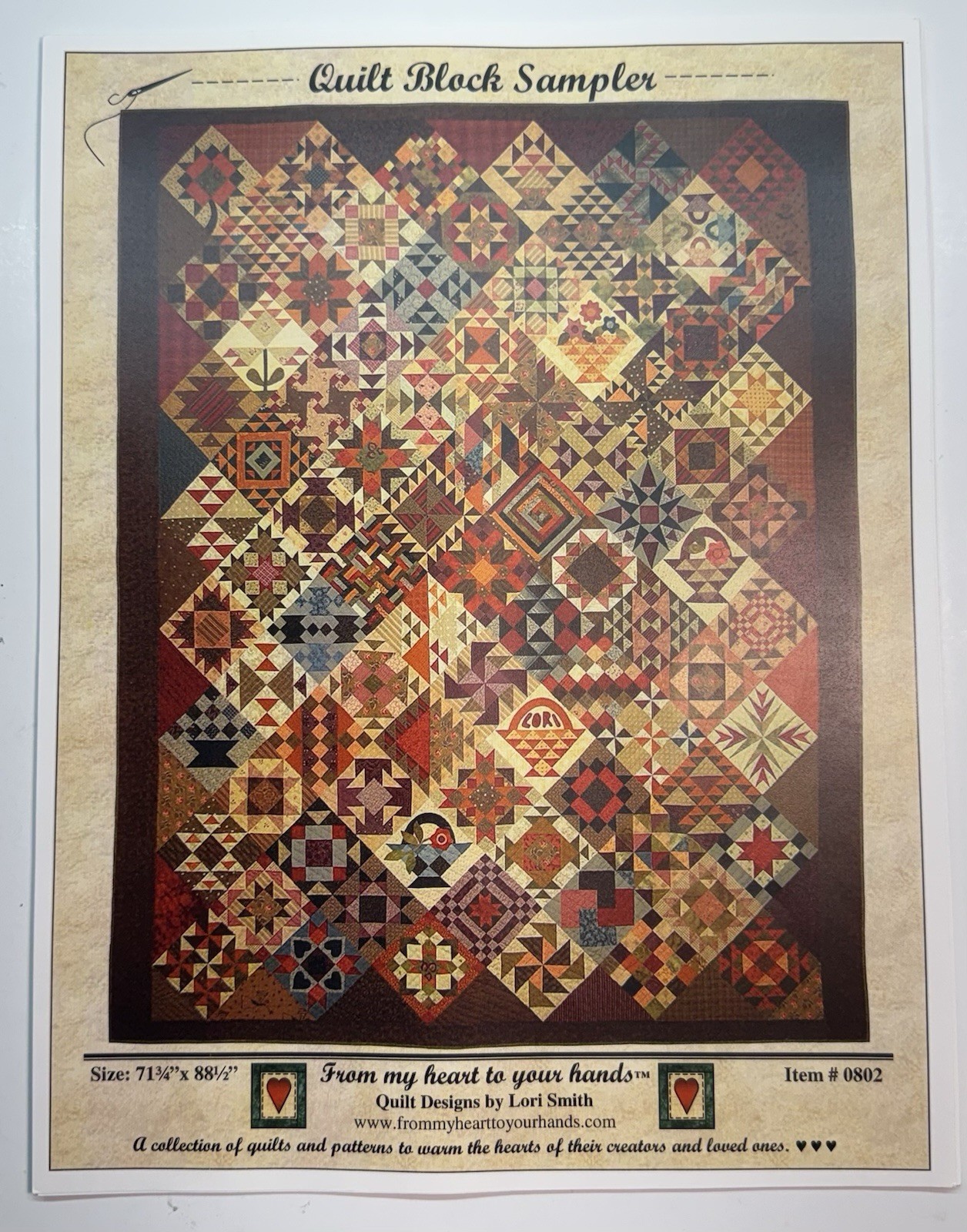 Lori Smith Quilt Block Sampler Pieced Quilt Pattern From My Heart To Your Hands