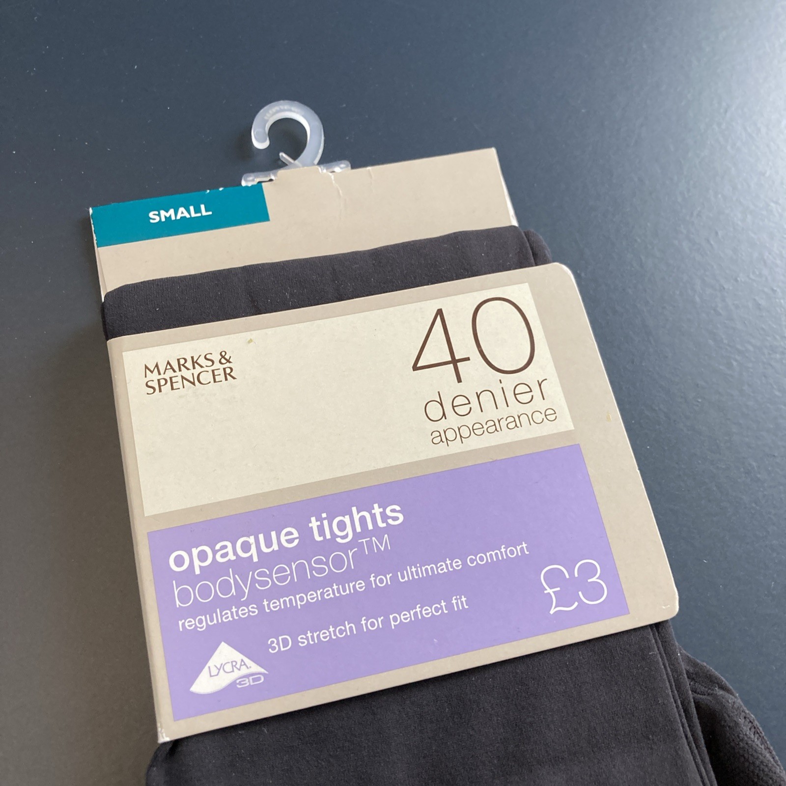 Marks Spencer Bodysensor Tights Small Charcoal 40 Denier 3D Stretch