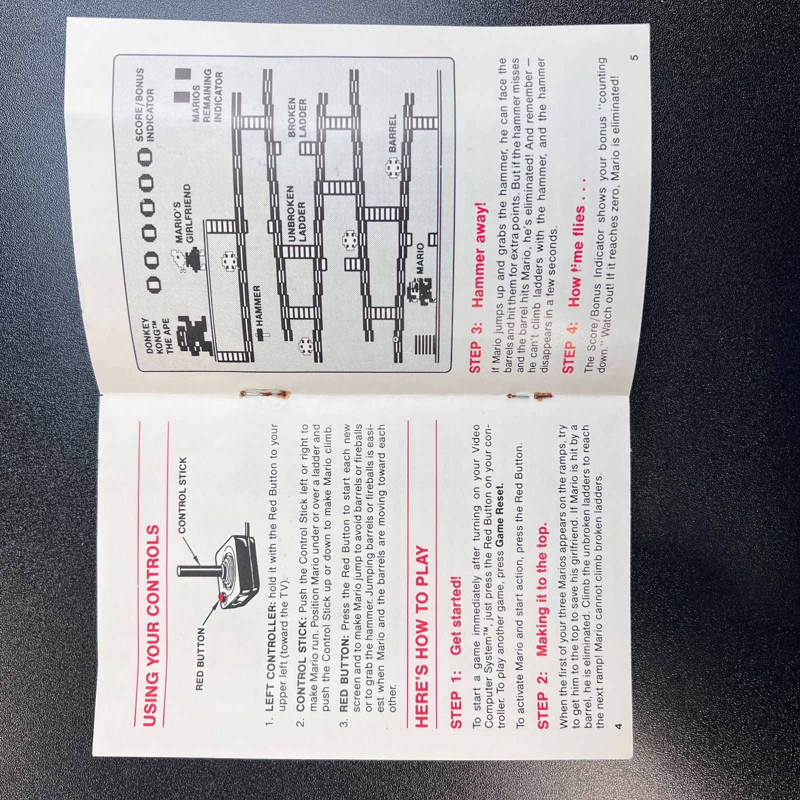 Donkey Kong Atari 2600 Manual Only - Coleco Guide 78270 - Original Instructions