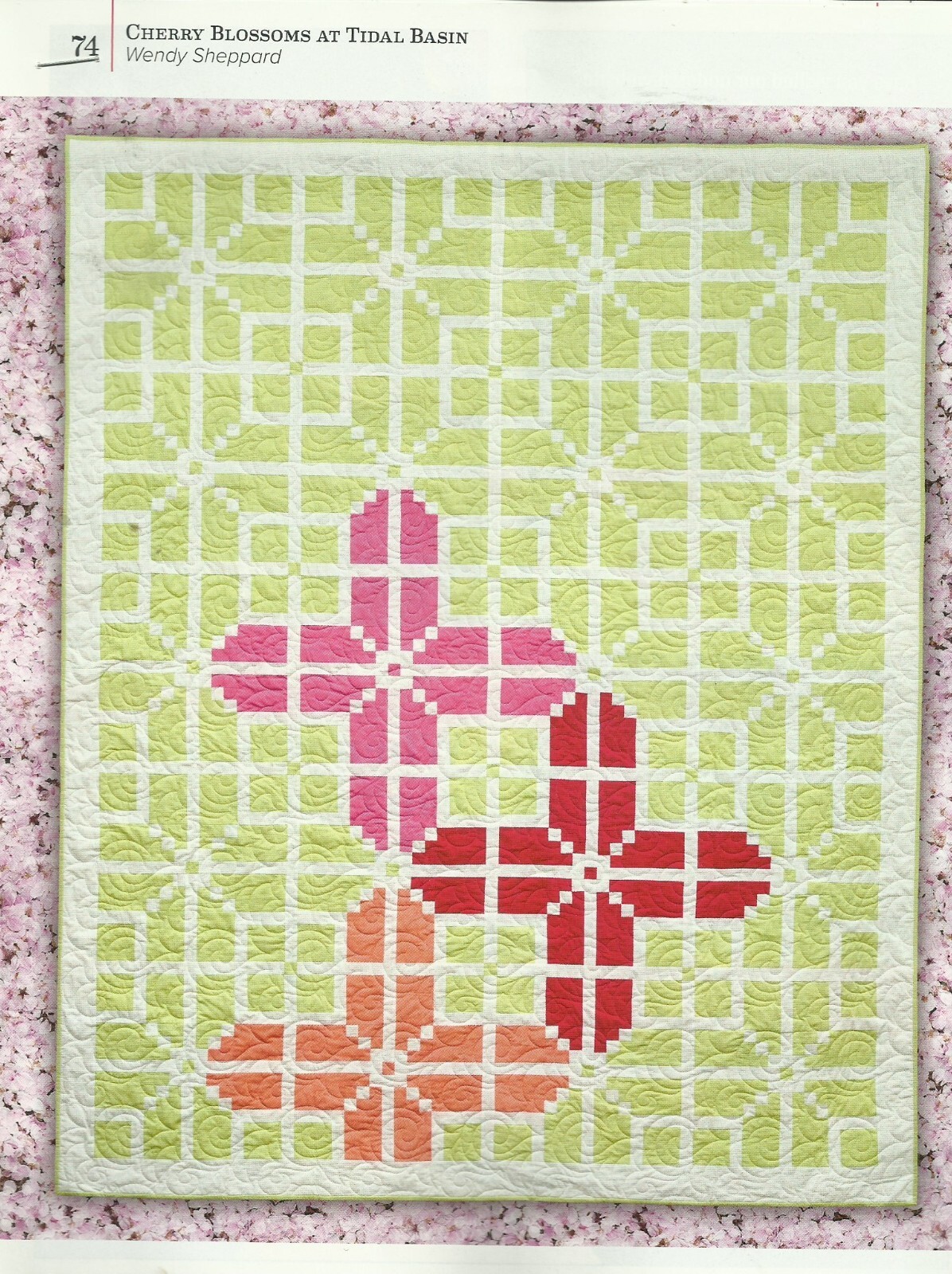 B0066 CHERRY BLOSSOMS AT TIDAL BASIN QUILT PATTERN/INSTRUCTIONS
