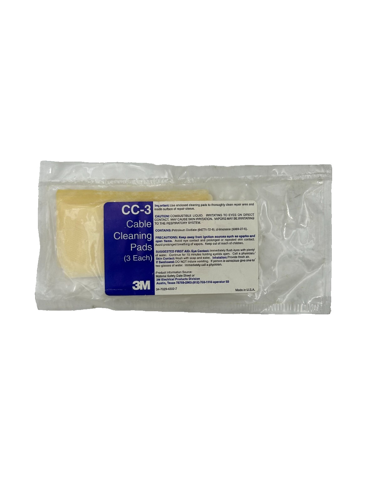3M Cable Cleaning Pads CC-3