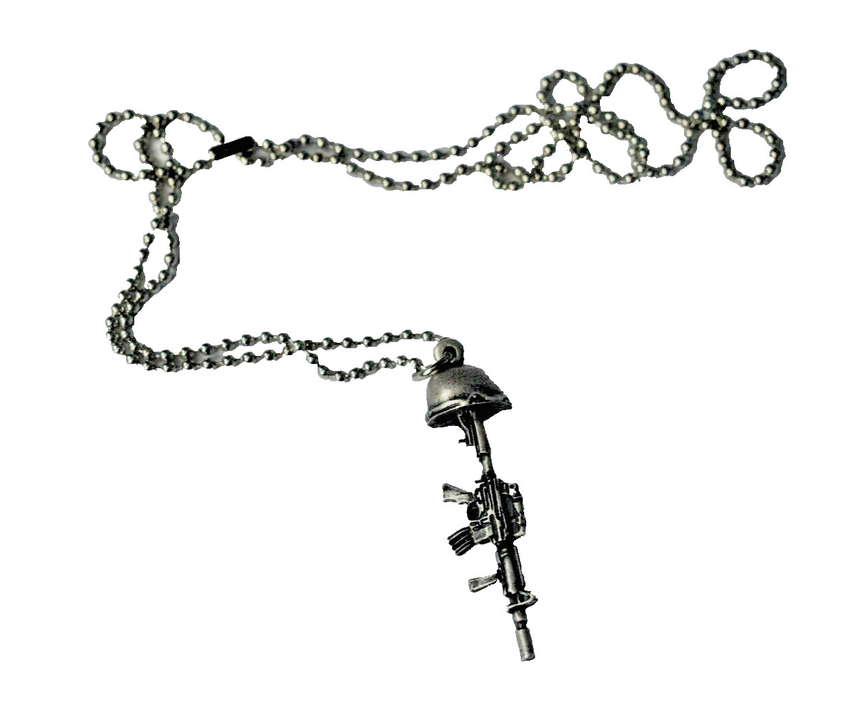 M16 battle cross memorial helmet necklace