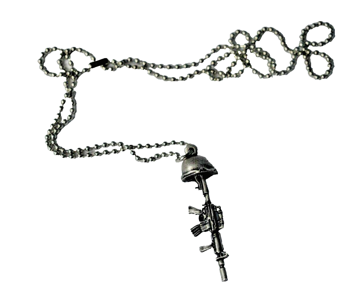 M16 battle cross memorial helmet necklace
