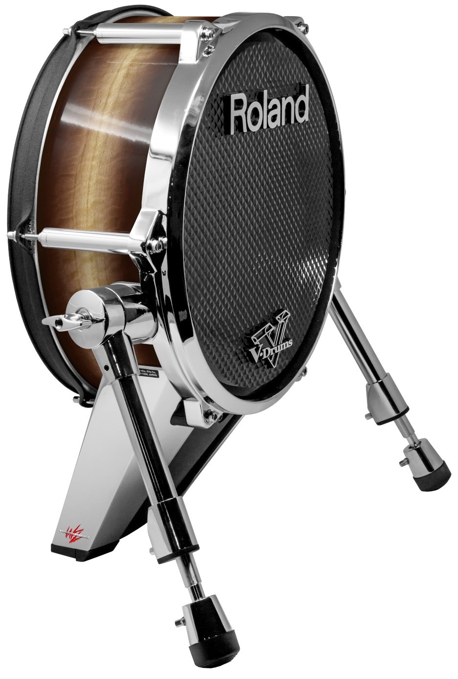 Shell Wrap - Roland V-Drum KD140 Kick Drum Wood Beeswing Eucalyptus Burst Mocha