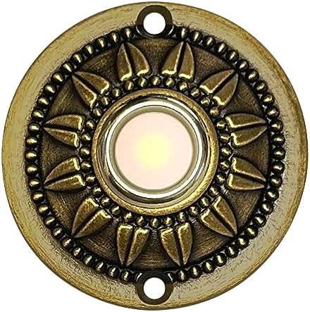 Wired Iron Classic LED Lighted Doorbell Push Button Switch 2.3" For Chime (Black