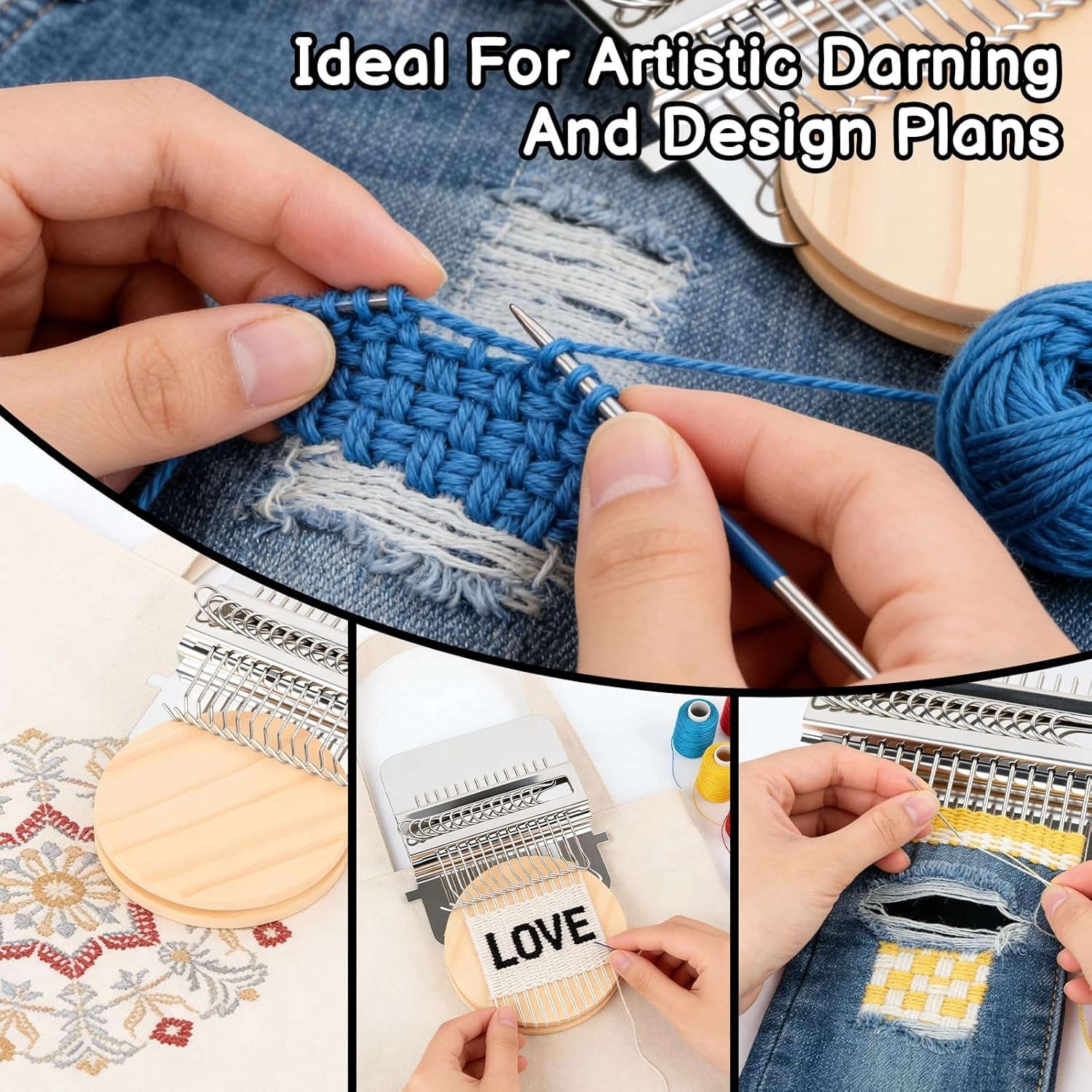 PatchMaker 2.0 Kit, Mini Portable Patch Darning Looms Kit, Patchwork Weaving ...