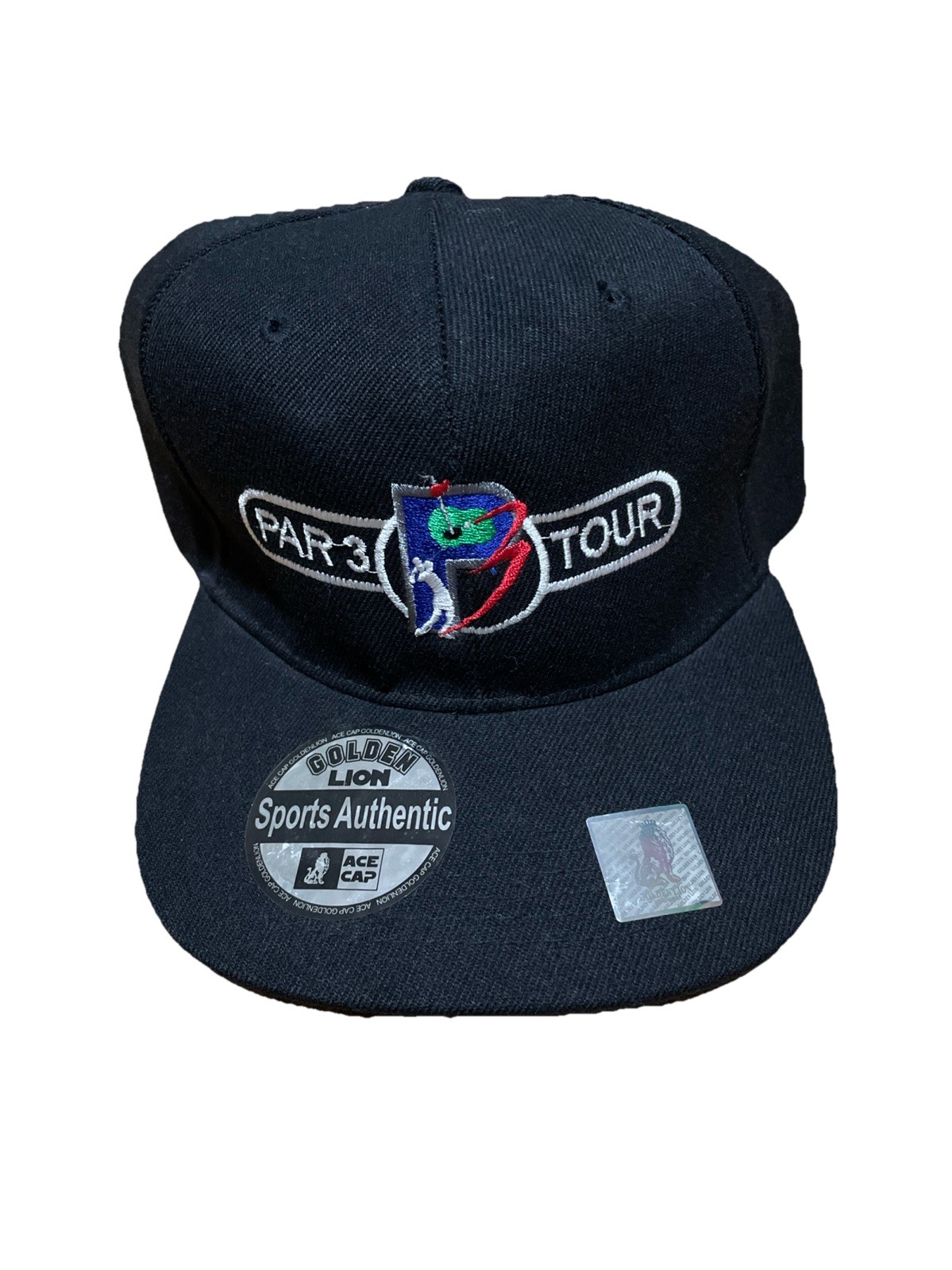 Vintage Y2K PAR 3 Tour Golf Golfing Hat SnapBack Cap PGA Black NEW