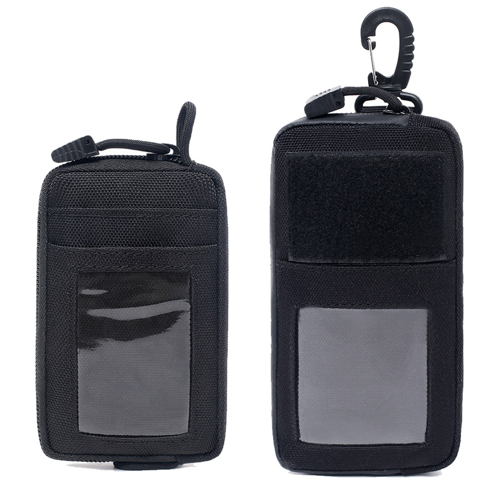 Tactical Pouch Key Wallet Coin & Card Pocket Zipper Waist Bag for Camping Hiking
