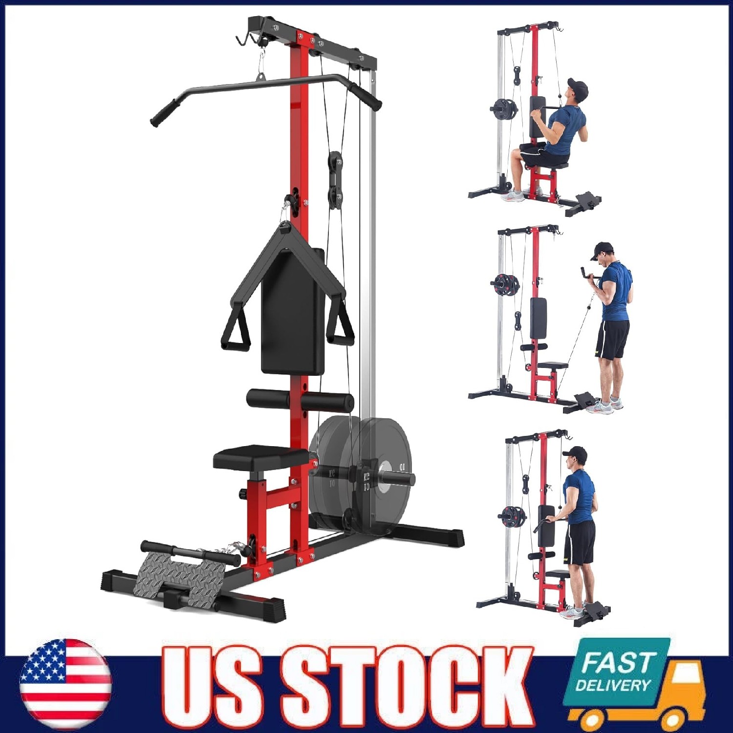 LAT Pull Down Machine, LAT Row Cable Machine with High & Low Pulley Station Home