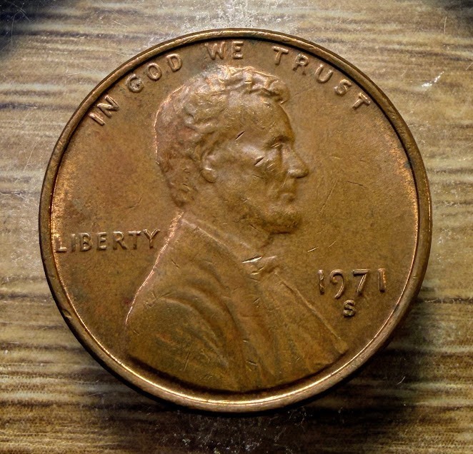 1971-S Lincoln Memorial Cent - Actual Coin Shown - Free Shipping Tracking INV92