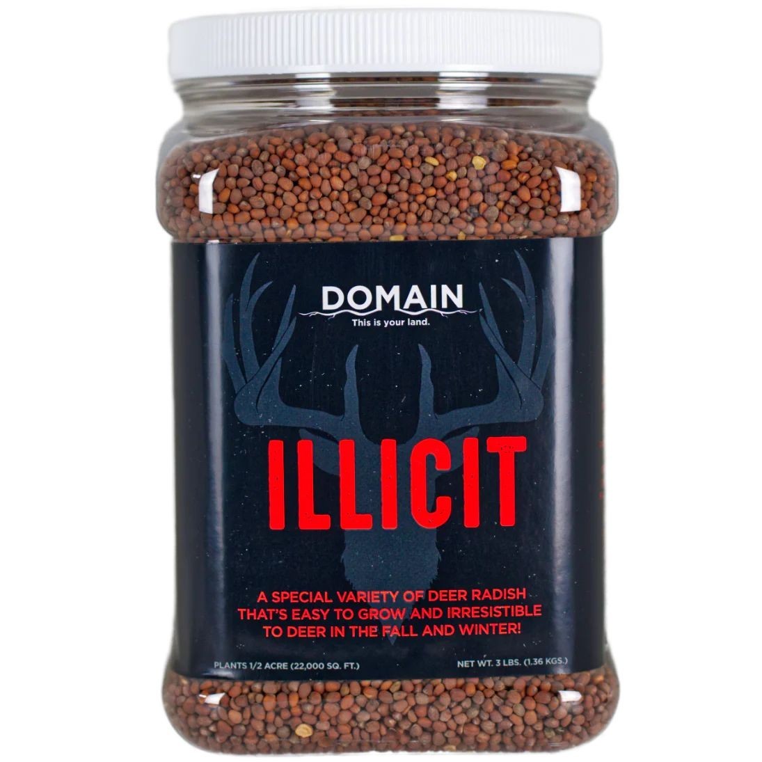 Domain Outdoor Illicit Food Plot Habitat Seed 3 lb Jug/ 1/2 Acre #ILLFP34