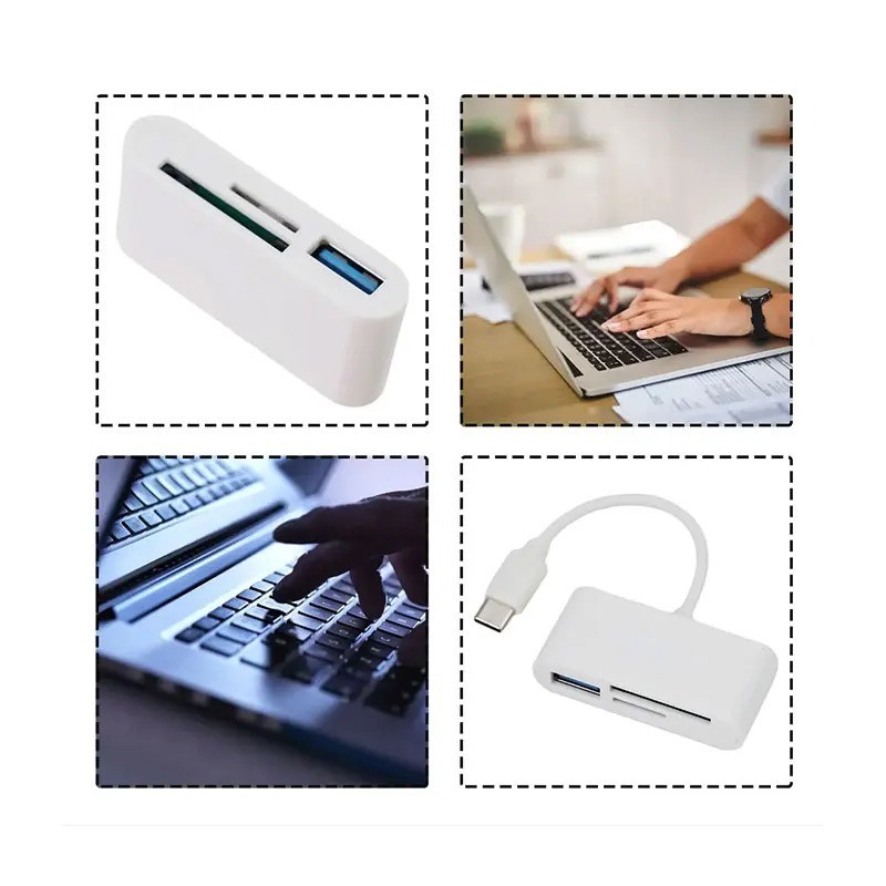 USB C SD Card Reader for iPhone Android Macbook Micro SD to Type C OTG Adapter