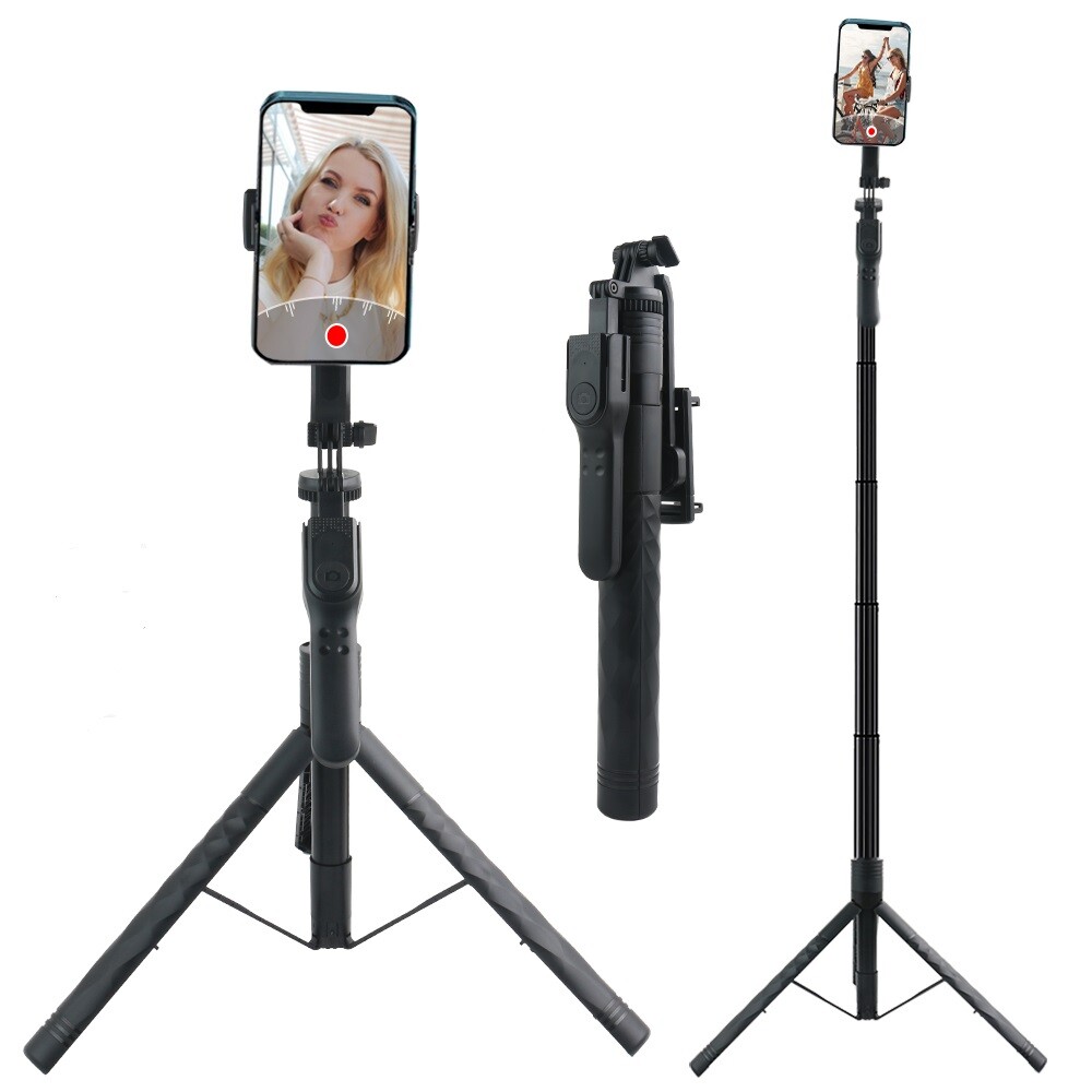 Portable 68" Wireless Remote Selfie Stick Tripod Phone Stand For iPhone Camera