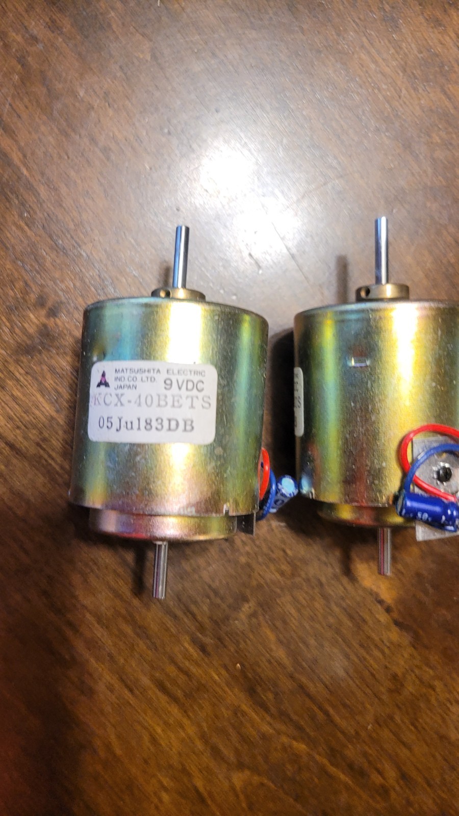 NOS NEW LOT OF 2 MATSUSHITA KCX-40BETS 9V DC MOTORS