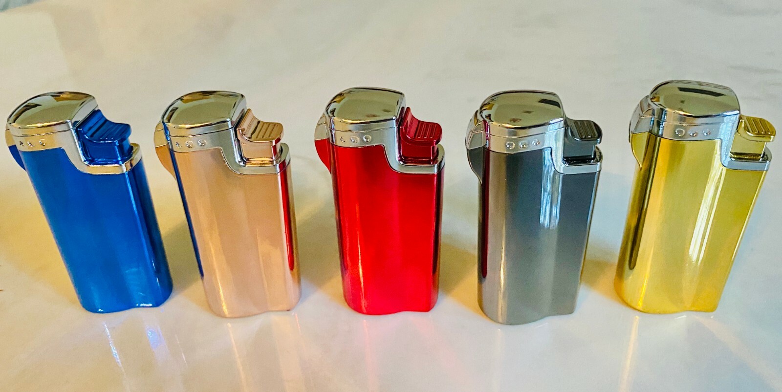 3 FLAMES TORCH LIGHTER GLOSSY FINISH BUTANE REFILLABLE