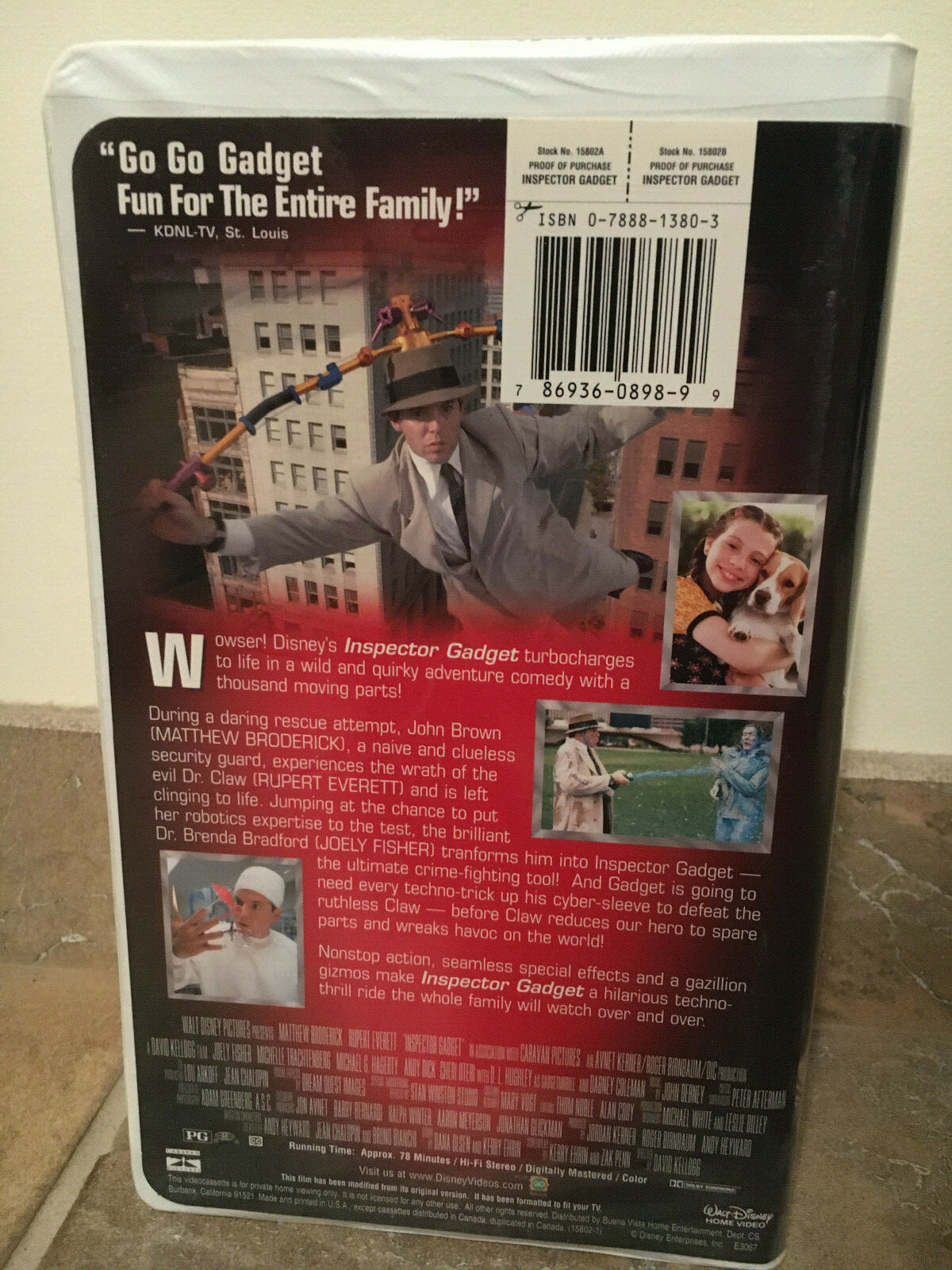 WALT DISNEY PICTURES INSPECTOR GADGET VHS CLAMBSHELL BRODERICK EVERETT