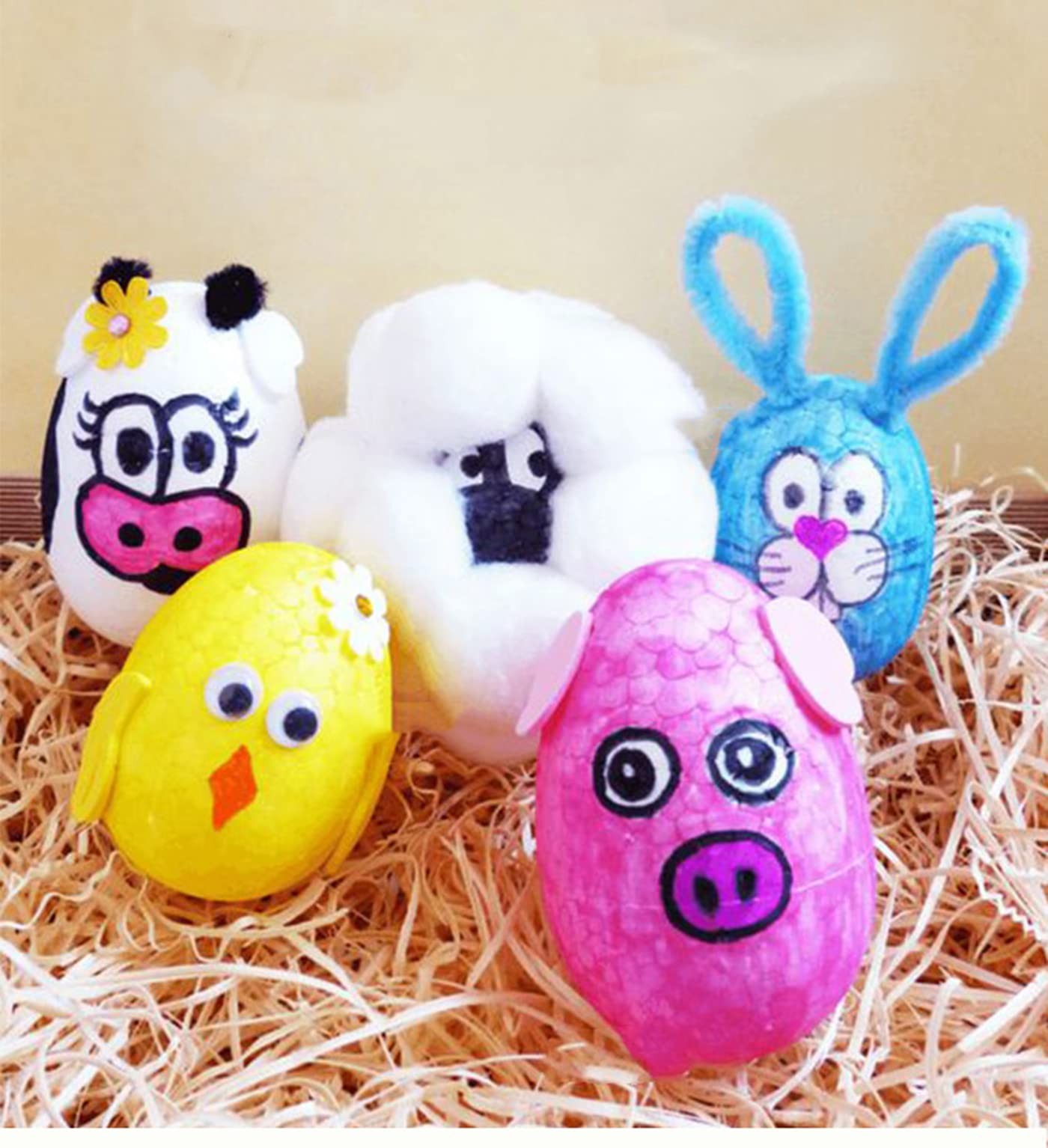 6 Pack 6 inchs Craft Foam Eggs, Polystyrene Foam Eggs Use for Easter, Hallowe...