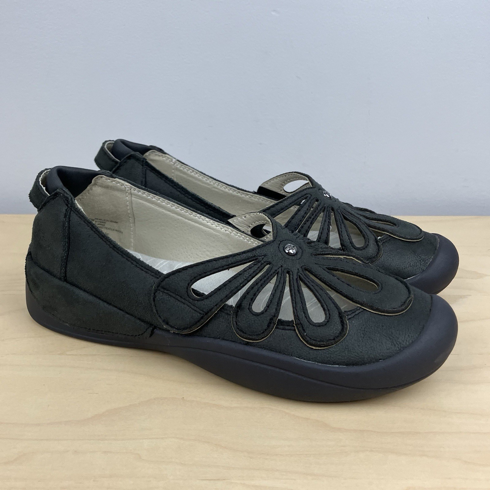 JBU Women’s Size 6.5 M Pearl Eco Vegan Black Slip On Flats Loafers Cutout