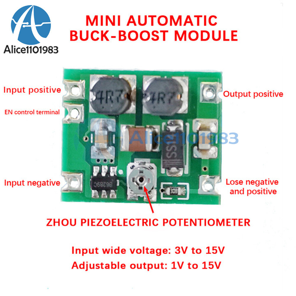 10PCS Mini Automatic Buck-Boost Regulator Module Input DC3V-15V Output DC1V-15V