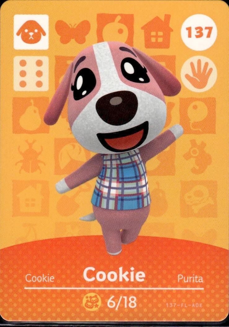 137 Cookie Amiibo Card 137 Series 2 Animal Crossing Nintendo Switch NA Region