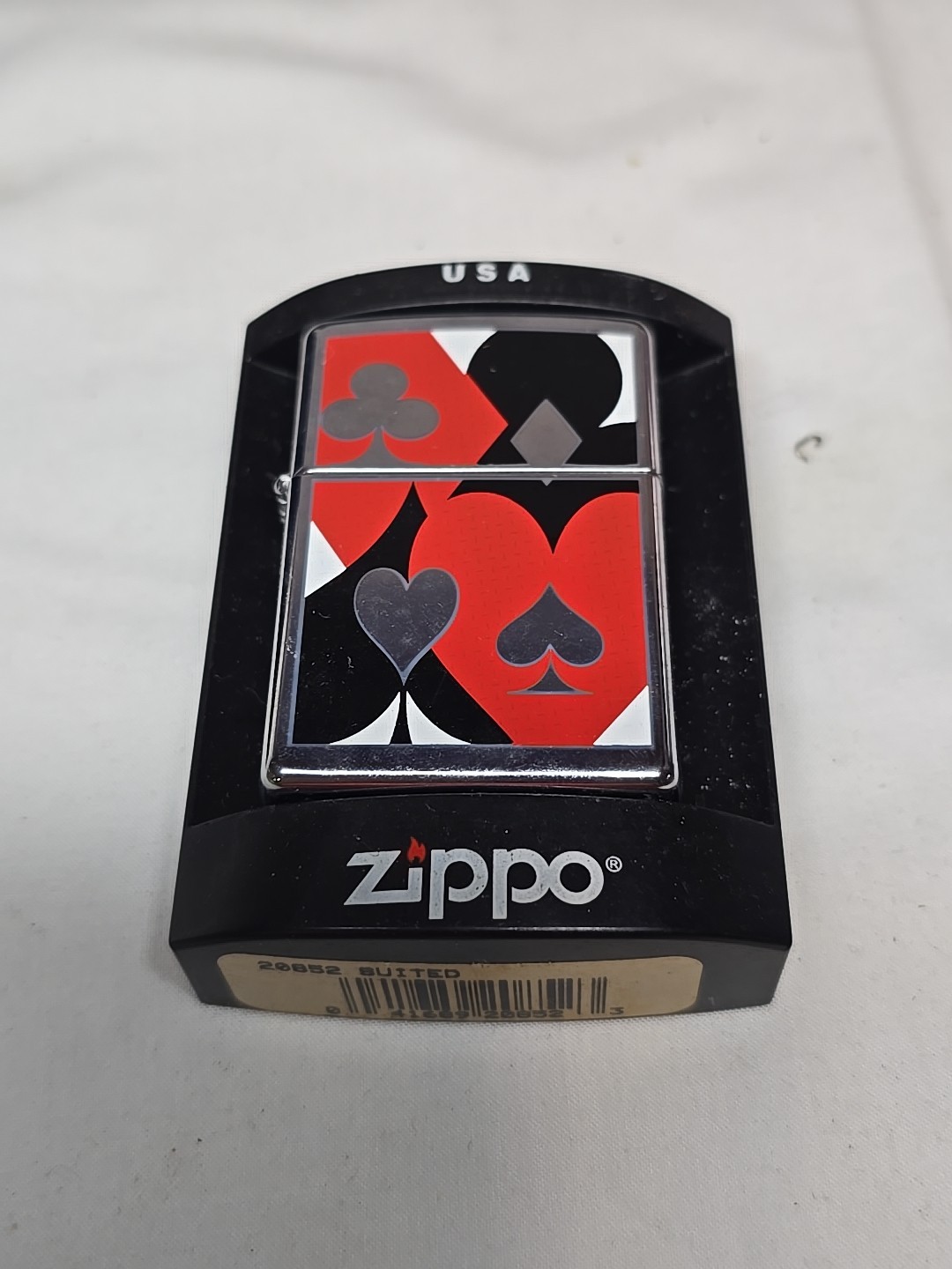 Zippo 20852 Suited High Polish Chrome Lighter New In Original Box