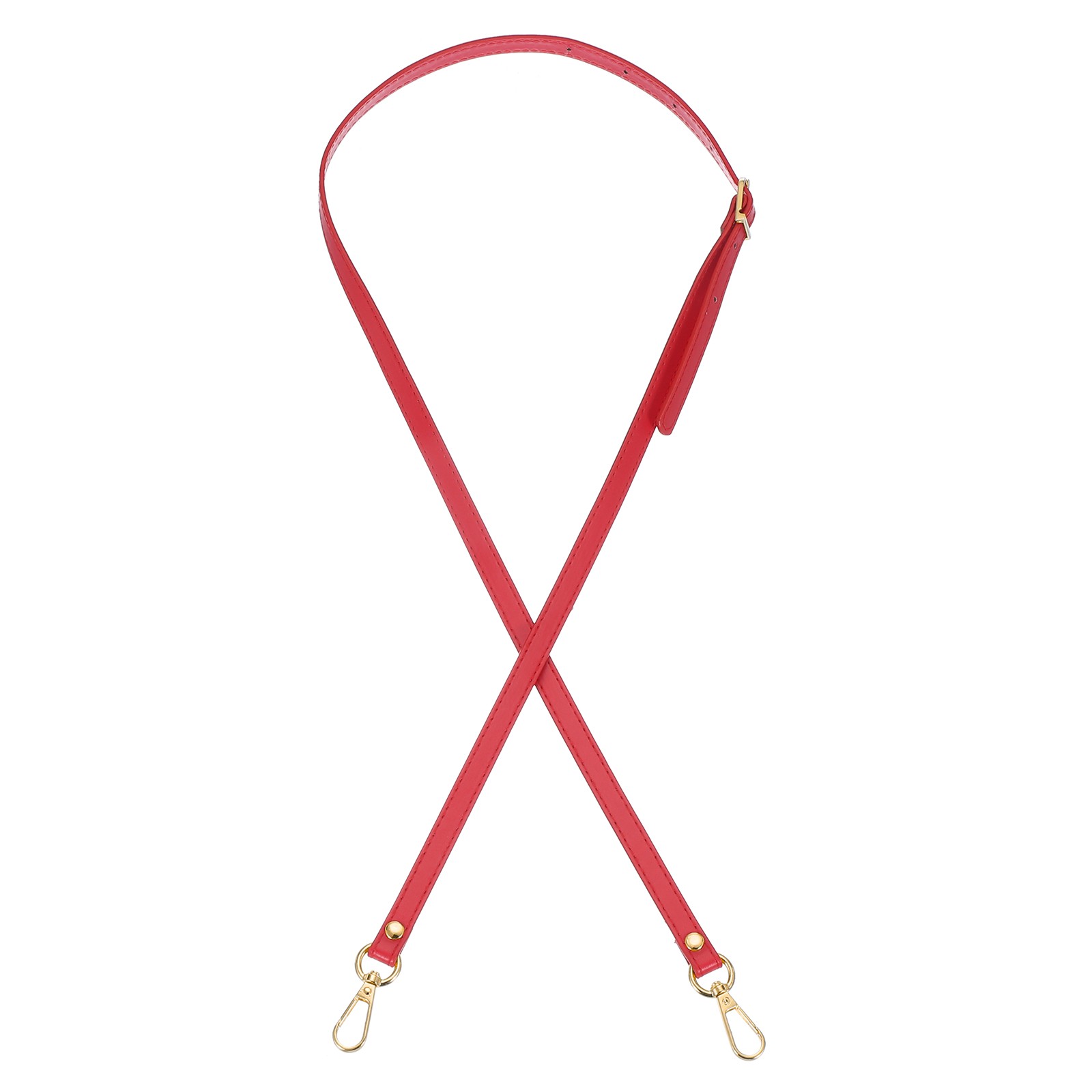 47" Adjustable PU Leather Purse Strap with Gold Hardware Red