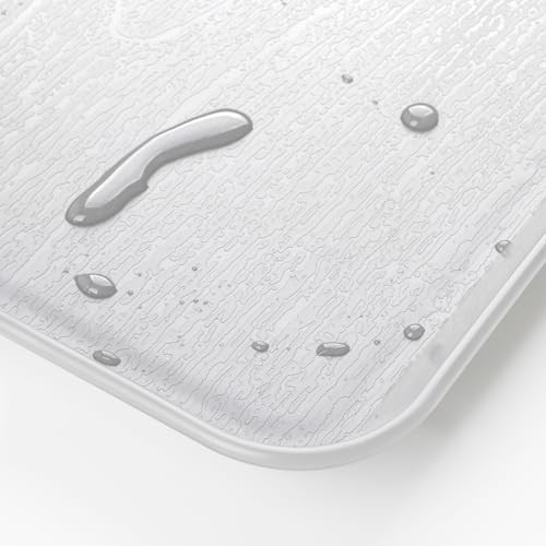 2PC White Serving Trays with Handles, 16 x 11.2 inch Rectangular Non Skid