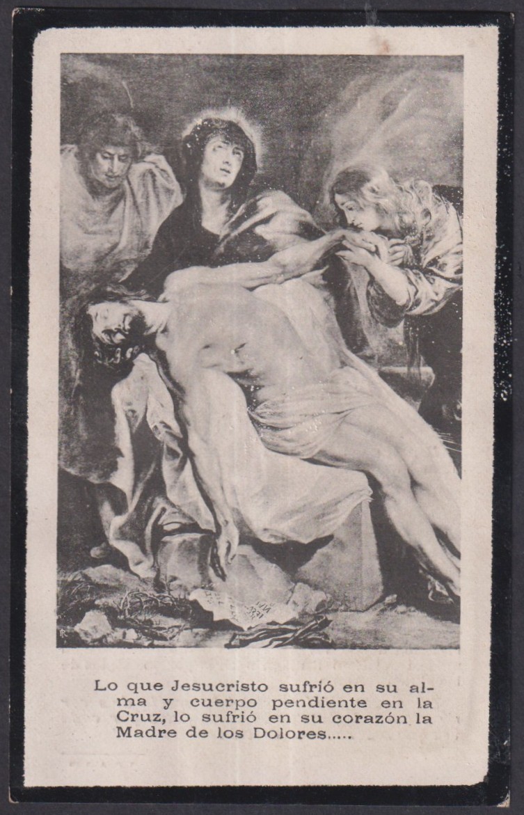 Holy card antique de la Virgin Dolorosa santino image pieuse estampa