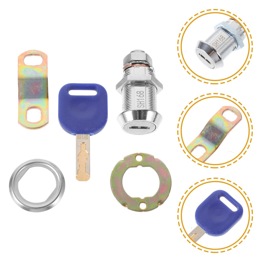 1Set Keyed Cabinet Drawer Lock Metal Lock for Home Counters and Storage Security