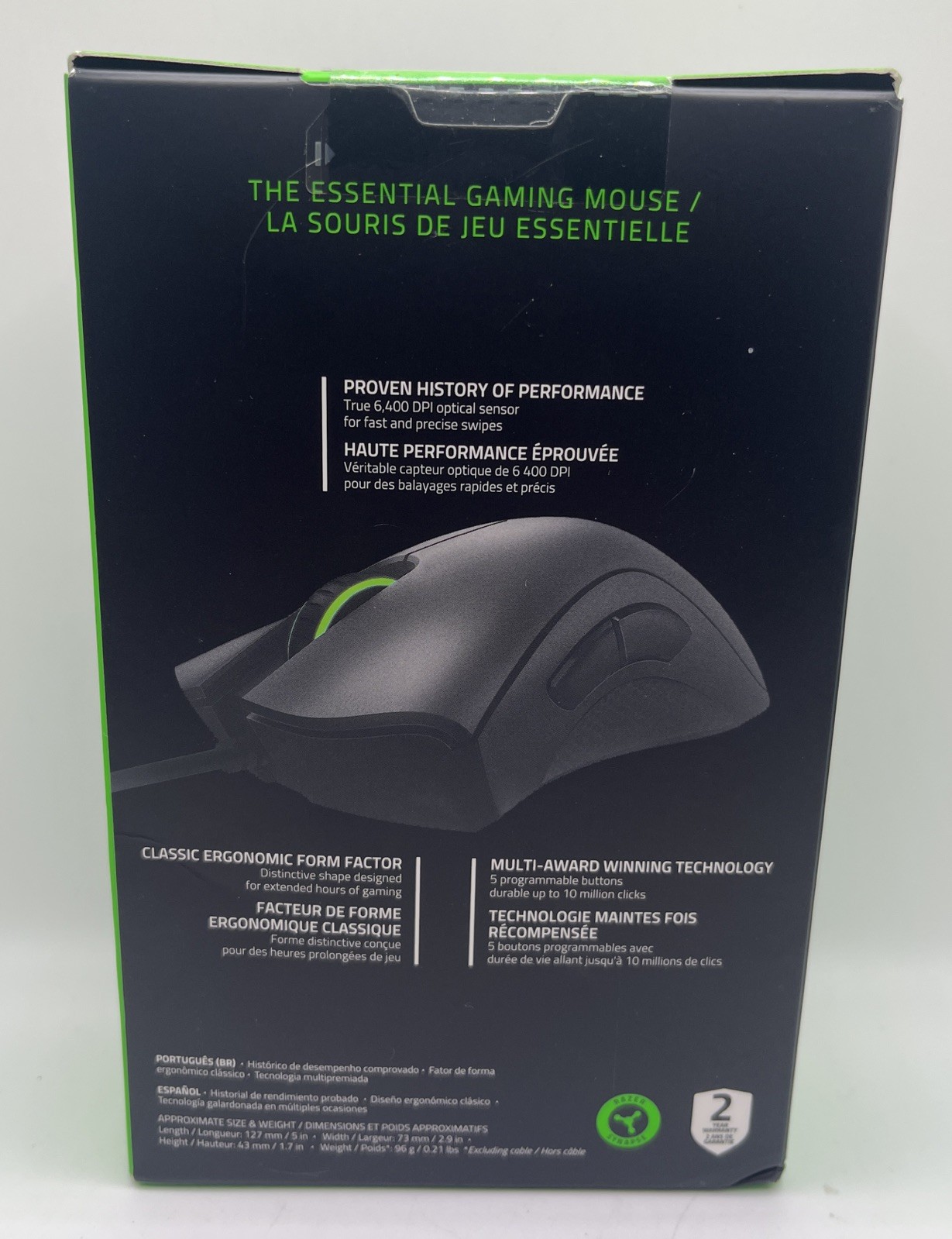 New Razer Deathadder Essential Ergonomic Wired Gaming Mouse Black. SEALED